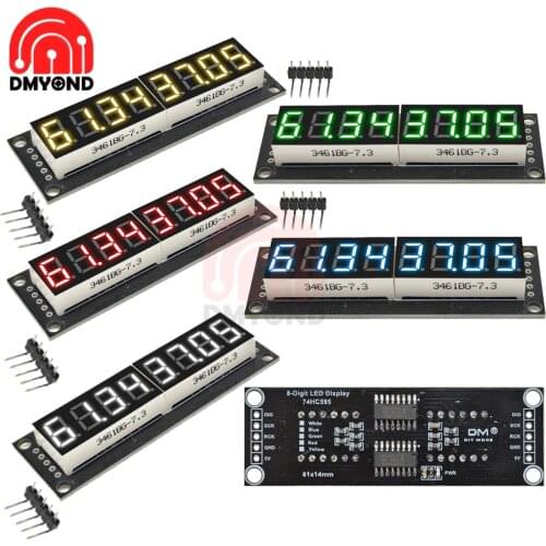 0.36 Inch 8-digit LED Display Tube (Decimal), 7-Segment Red Blue White Yellow Green colo,74HC595 Controller 74hc595 Module Board