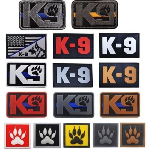 1 Pc 3D PVC Military Tactical Dog K9 Blue Line Service Dog Work Dog Strap Sticker Waterproof Disposable Armband 4 Colors