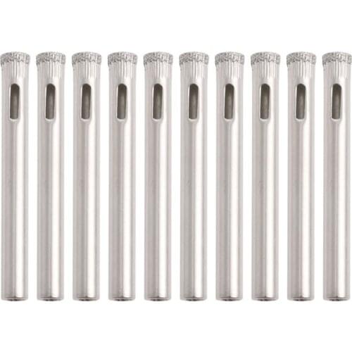 10Pcs 6mm Diamond Coated Core Drill Bits Hole Saw Glass Tile Ceramic Marble