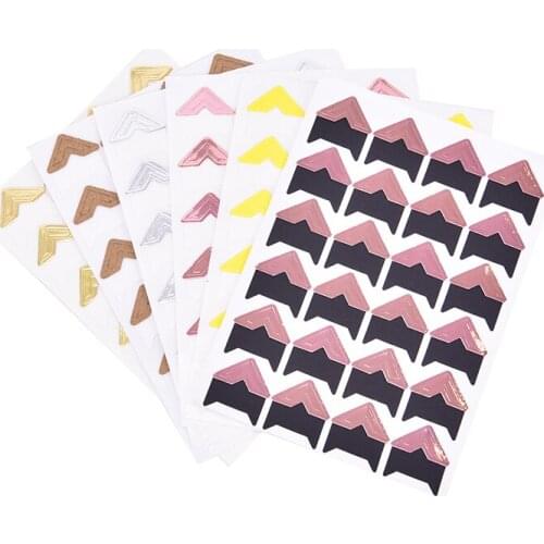 120pcs /5 Sheets Self-Adhesive Photo Frame Corner Sticker Craft Scrapbook Album Sweet