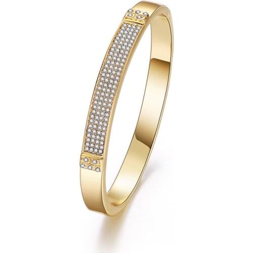 2021 Fashion Crystal Gold Color Bracelets For Women Distinctive Vintage Bangles for Girls Elegant Women Jewelry