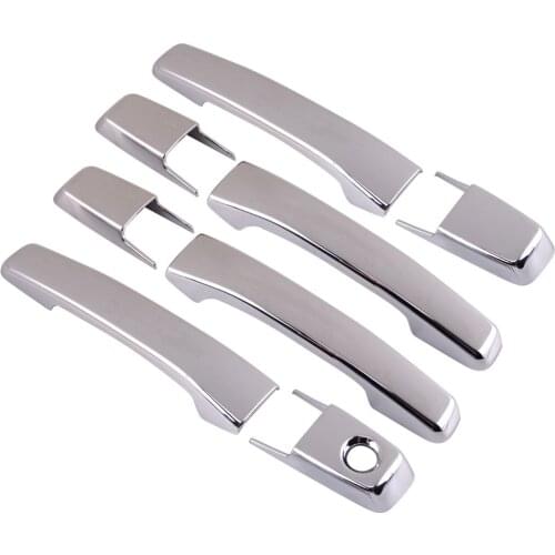 8pcs Silver Outer Side Door Handle Cover Cap Trim Fit For Mitsubishi Pajero Shogun V80 2007-2013 2014 2015 2016 2017 2018 2019