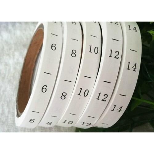 Free shipping children clothing size label white background black letters size tag 300pieces per lot size tag