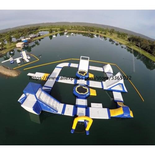 Brazil Inflatable Fun Aqua Park Equipment / Giant Inflatable Commercial Water Park Design Build For Sale