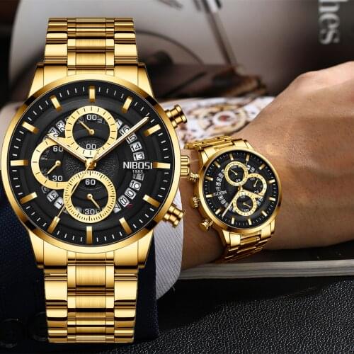 Relogio Masculino NIBOSI Fashion Mens Watches Top Brand Luxury Ultra Thin Mesh Belt Men Quartz Watch Waterproof Casual Men Watch