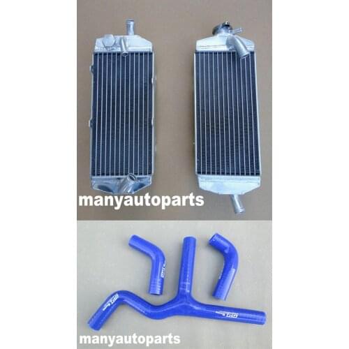 For KTM 400 525 EXC 400EXC 525EXC 03 04 05 06 Left with Right aluminum radiator and blue hose