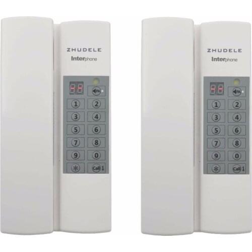 ZHUDELE Top quality home security Interphone 2-calling, safe audio door phone /intercom system 99 handle extenable+Power supply