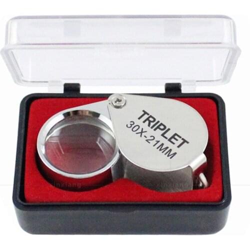 Factory whilesale flashing All-metal silver folding high-power portable jewelry antique identification magnifier