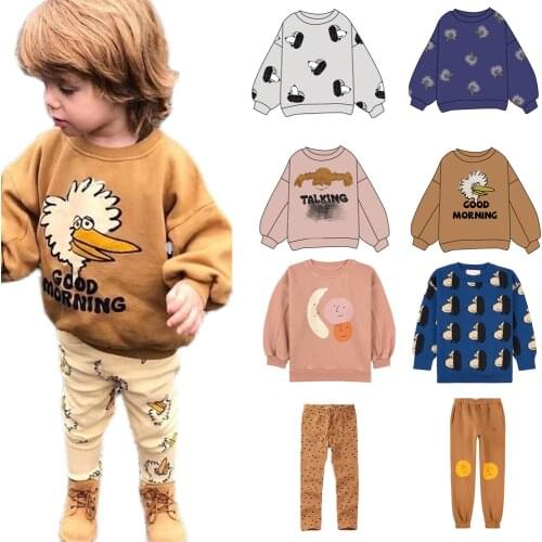 Kids Clothes Sets Toddler Boys New Autumn Casual Clothing Set TAO Brand Baby Girls Outfit Cartoon Jumpers Tops Sweatshirt Pants