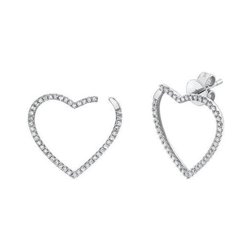Micro Pave CZ Heart Circle Hoop Earring Sparking 5A Cubic Zirconia Wholesale Fashion Jewelry