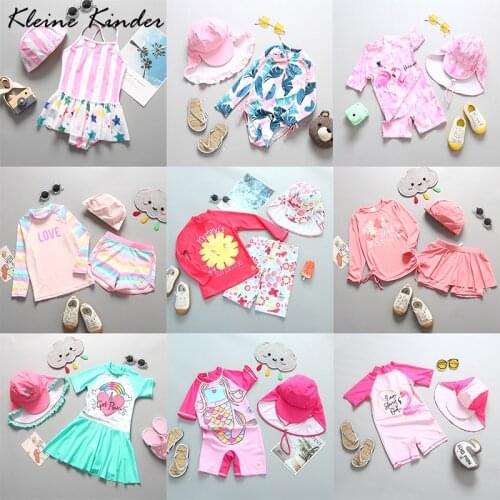 Swimwear for Toddlers with Sun UV Protection Mermaid Unicorn Print Swimsuit Girls 3 Pieces Bathing Suit for Baby Bikini Girl