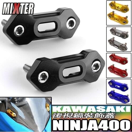 Motorcycle Rearview Mirror Modified Hole Cap Cover Plate Holder Adapters Clamp Mount For Kawasaki Ninja 400 Ninja400 2010-2021