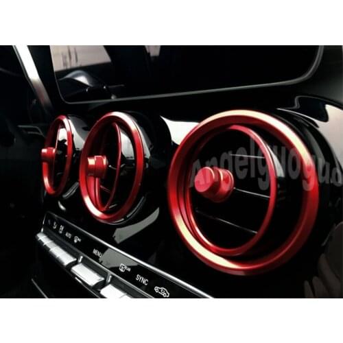 Air outlet sticker/Instrument panel Air outlet decoration ring sticker for Mercedes Benz 2015-2019 C class W205 GLC