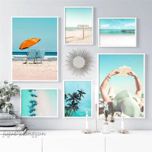 Beach Car Boat Bridge Wall Art Canvas Painting Nordic Posters And Prints Wall Pictures For Living Room Scandinavian Home Decor