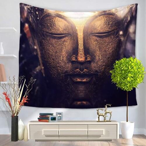 60 * 50 inches Buddha Printed Tapestry Soft Polyester Wall Hanging Art Tapestry Home Living Room Bedroom Decor Hanging pictures