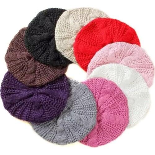 New Style Fashion Womens Lady Beret Braided Baggy Beanie Crochet Warm Winter Hat Ski Cap Wool Knitted