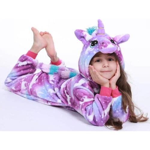 Girls Clothes Kids Giraffe Unicorn Pajamas Cartoon Animal Pink Licorne Onesie Sleepers Boy Halloween Costume Jumpsuit 4 6 8 10Y