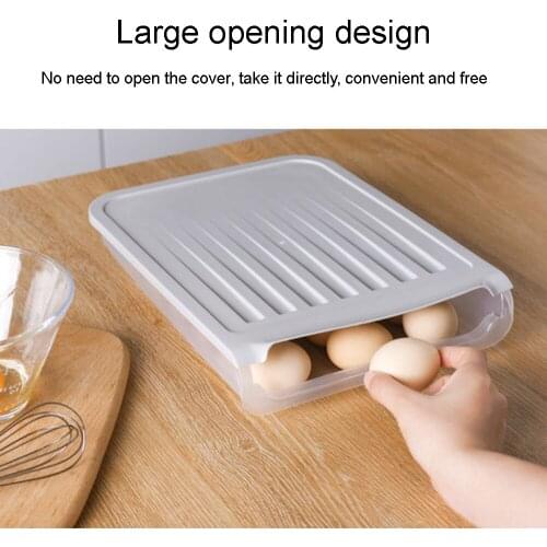 Plastic Egg Storage Holder Space Saver Auto Scrolling Egg Storage Rack Refrigerate Food Savers Organizer Container
