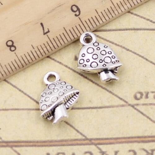 20pcs Charms mushroom 16x12mm Tibetan Silver Color Pendants Antique Jewelry Making DIY Handmade Craft