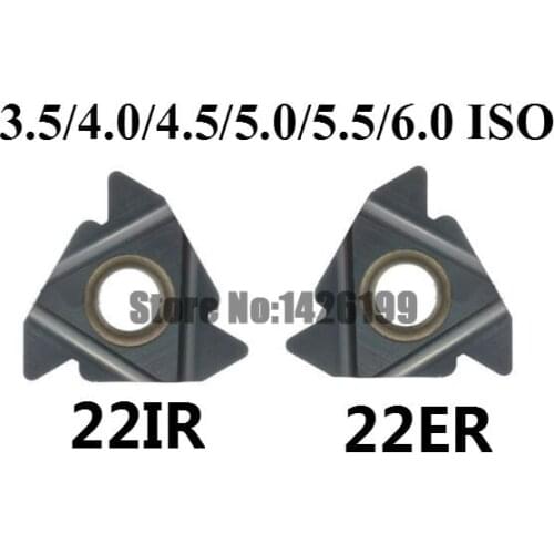 10PCS 22ER 22IR 22NR AG60 AG55 3.5/4.0/4.5/5.0/5.5/6.0 ISO Indexable Tungsten Carbide Threading Lathe Inserts internal Metric