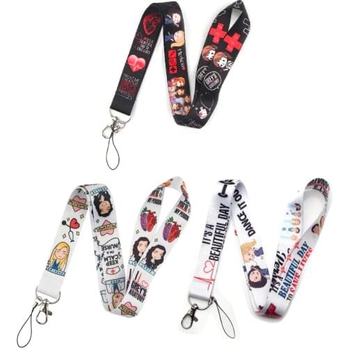 TV Show Greys Anatomy Lanyard Keychain Cartoon Phone Lanyard Women Strap Neck Lanyards for ID Card Keys Doctors gifts