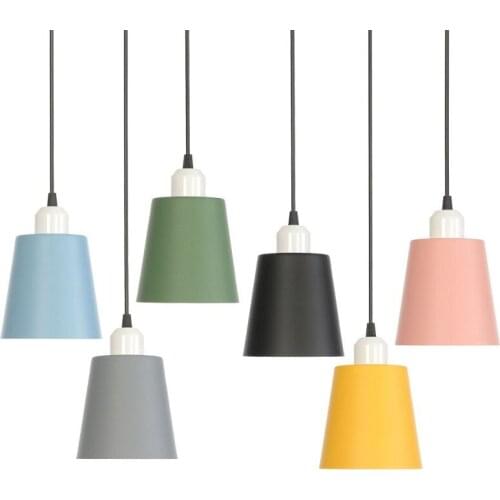 Nordic Macaron Iron Pendant Lights Modern Living Room Decor Kitchen Bedroom Lamps Childrens Room Bar Dining Room Light Fixtures