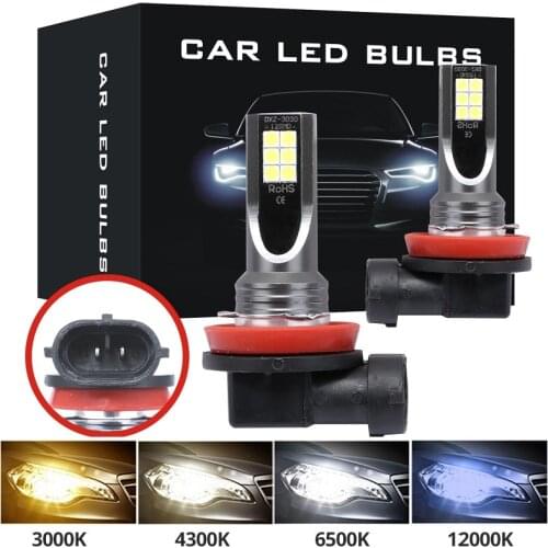 LED H4 H8 Led Bulb Car Fog Light H11 Led Bulb H7 H9 H10 H1 9005 HB3 9006 HB4 6000K Lights 12000Lm Auto Fog Lamp 3000K 3030