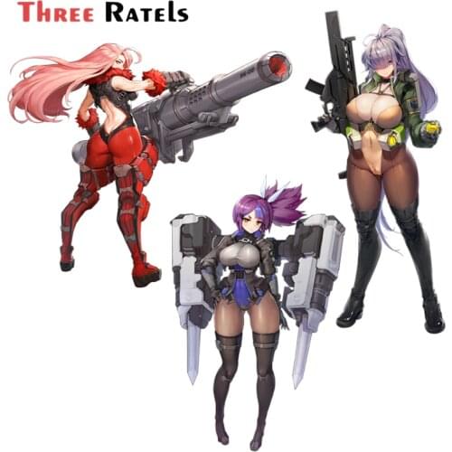 Three Ratels FC584 BBW Sexy Girl With Weapon Last Origin Game Car Skateboard Laptop Guitar Waterproof Luggage Sticker Decal