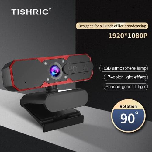 TISHRIC H710 Webcam 1080p Web Cam Web Camera With Microphone Webcam RGB LED For PC Computer Game Live Broadcast
