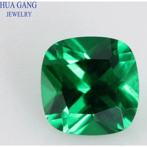 Green Nano Stone Cushion Shape Synthetic Gems For Jewelry Making 3x3mm-10x10mm Free Shipping