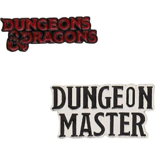 TPRG D&D Enamel Pins Simple English Letter Dragon Brooches Bag Lapel Pin Unisex