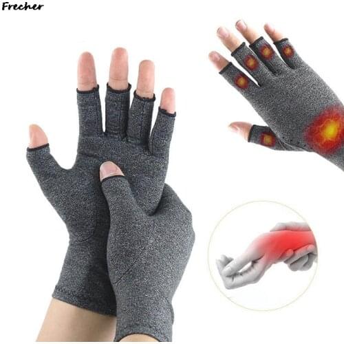 1 Pair Cycling Bike Half Finger Pressure Gloves Wrist Support Women Men Therapy Gloves Compression Arthritis Gloves