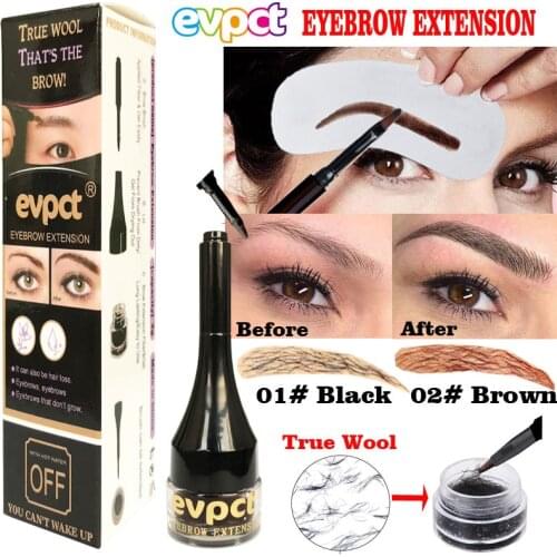 1pc Evpct 3D Eyebrow Hair Extensions Natural Fiber Building Eye Brow Hair Gel Liquid Eyebrow Hair Cream TSLM1
