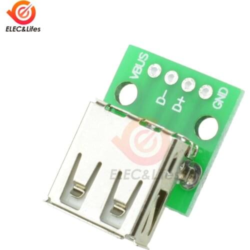 10Pcs Type A USB Female Connector To DIP 2.54MM 4-Pin Pinboard PCB Adapter Board Converter For Arduino