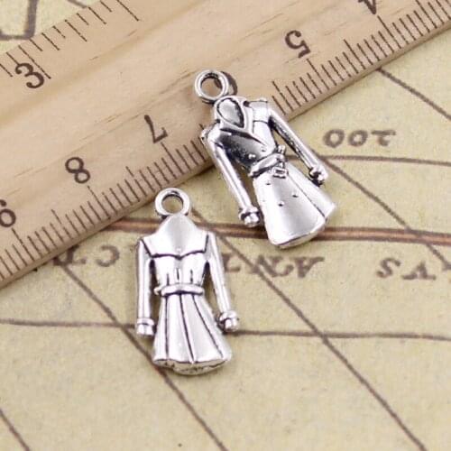 10pcs Charms Overcoat Coat Trenchcoat 23x11mm Tibetan Bronze Silver Color Pendants Antique Jewelry Making DIY Handmade Craft