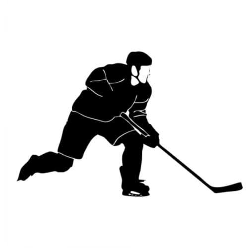 18x13cm ice hockey Sport Lover Half Squatting Man Boy Car Stickers For Car Window Glass Design Removable CL311