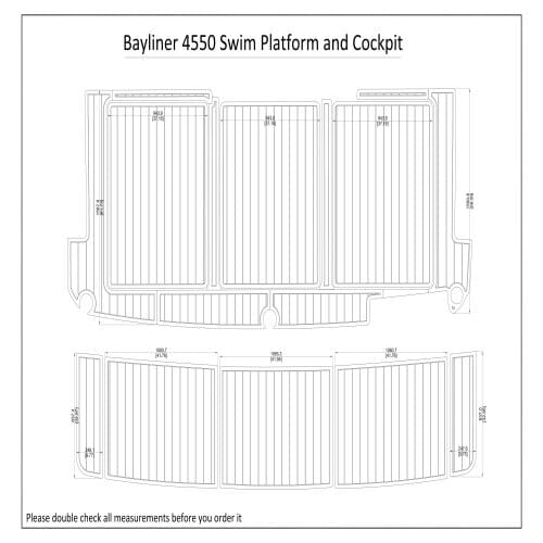 1987 Bayliner 4550 Swim Platform and Cockpit Boat EVA Teak Decking 1/4" 6mm