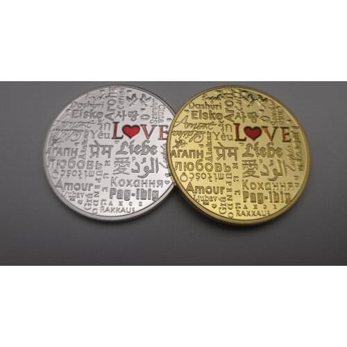 2pcs/lot Love Birds Couple Flying Silver Gold Plated Coin Elizabeth Souvenir Commemorative Coins Lover Gifts