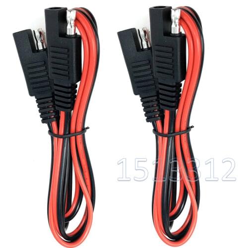 2PCS 18AWG SAE to SAE Extension Cable Quick Disconnect Wire Harness SAE Connector 100CM