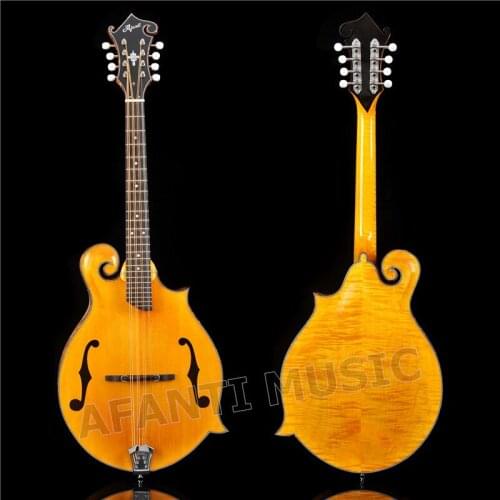 Afanti Solid Spruce top / Solid Flamed Maple Back & Sides / Afanti F Octave Mandolin with EQ (AMB-216S)