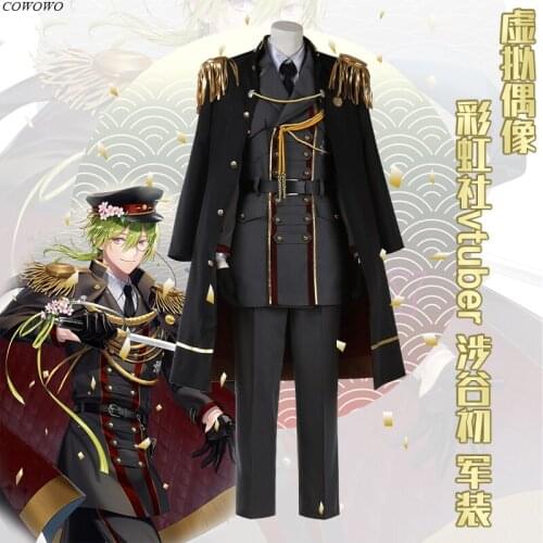 Anime! Vtuber Shibuya Hajime Hansome Gorgeous Military Uniform Cosplay Costume Halloween Carnival Party Suit Custom Any Size NEW