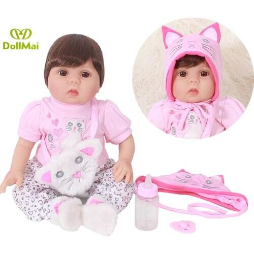 Bebe boneca reborn menina 20"50cm silicone reborn baby girl dolls toys for Children gift Adoras baby new born lol dolls