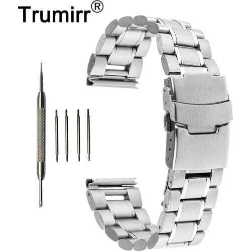 18mm Stainless Steel Band with Buckle Lock for Huawei Watch Asus ZenWatch 2 (1.45'' / 45mm) Women 2015 Smartwatch Strap Bracelet