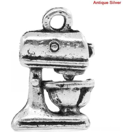 DoreenBeads Charm Pendants Kitchen Food Mixer Silver Color 16x11mm,50PCs
