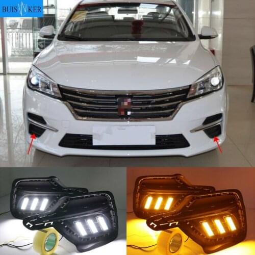 DRL Fog Lamp with Yellow Turn Signal Lamp For Roewe 360 Plus 2018 LED Daytime Running Lights