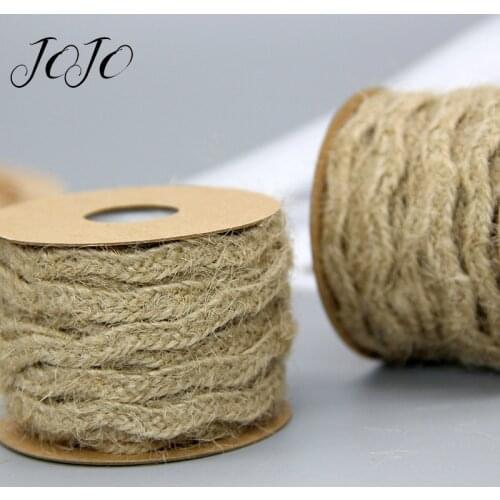 JOJO BOWS 6mm 5m Hemp Rope Ribbon Jute Burlap Roll Webbing For Needlework DIY Craft Supplies Gift Box Wrapping Home Decoration