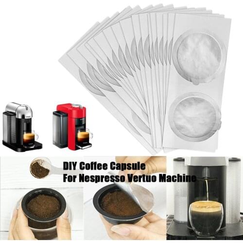 62mm Nespresso Pods Disposable Aluminum Seal Nespresso Vertuo Plus Refillable Coffee Capsules Seal Pod Sticker Lids Coffee Maker