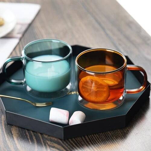 Coffee Cup Double Wall Glass Cup Heat-resistant Coffee Milk Cup Creative Healthy Beverage Glasses Transparent Drink Tea Mugs