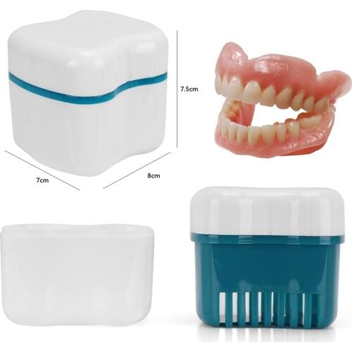 Denture Box Bathroom Denture Cup False Tooth Holder Mouthguard Cleaning Container Dental Retainer Organizer Storage Case