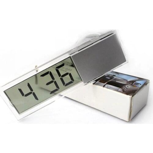 1 Pcs Hot Selling Durable Digital LCD Display Car Electronic Clock with Sucker Cool Car Digital Clock Wall Clock Square Plastic